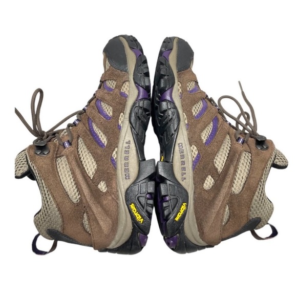 Merrell 💜 Women's Moab Mid Ventilator Purple Suede Mesh Vibram US Size 9M - Picture 5 of 9